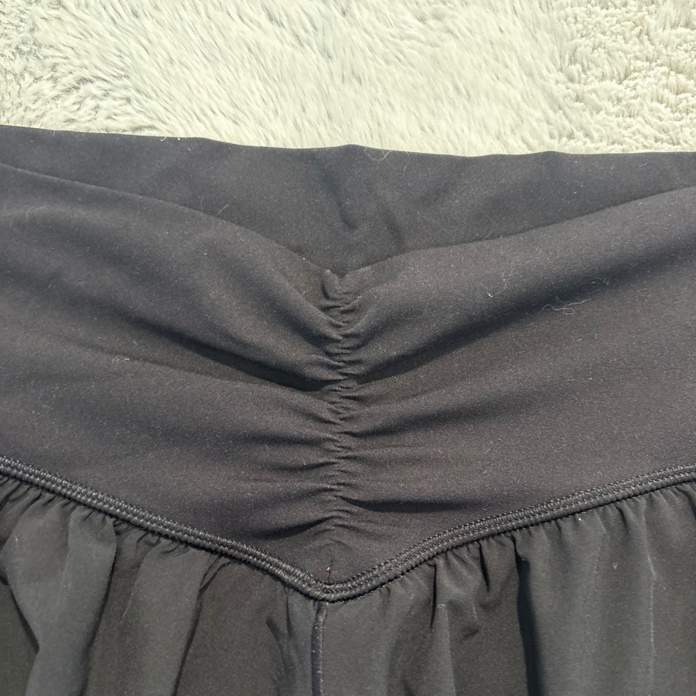 OFFLINE Aerie Real Good V-Waist Lined Shorts Black Pockets XL Flirty Sporty - Picture 2 of 8